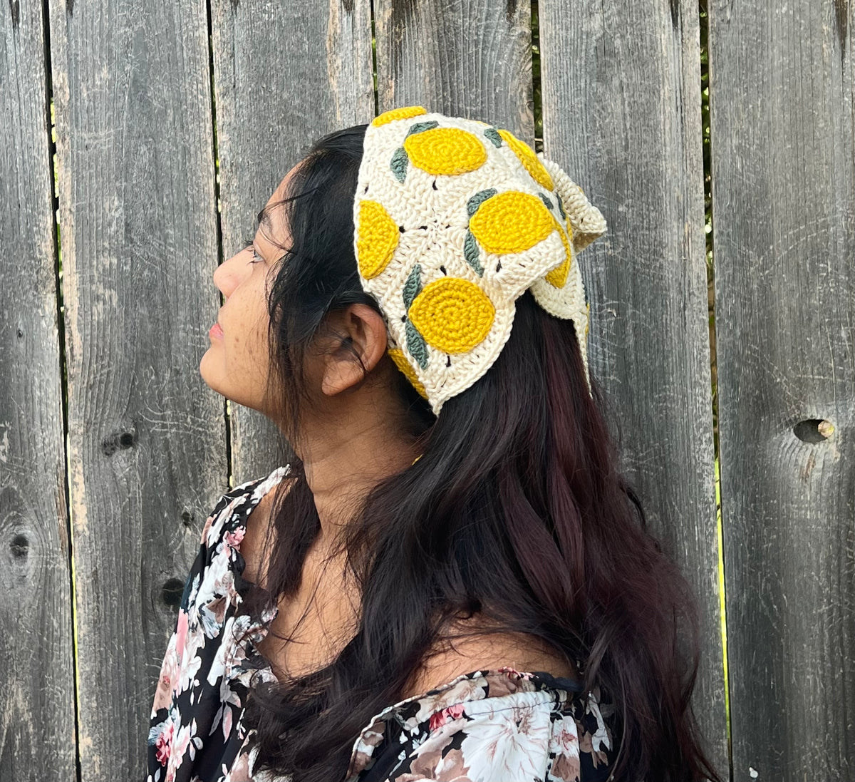 Handmade Crochet Lemon Summer Bandana
