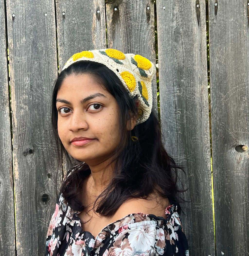 Handmade Crochet Lemon Summer Bandana