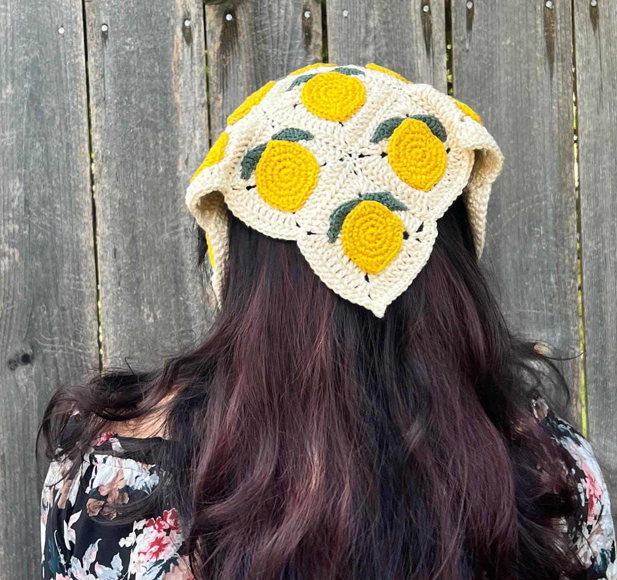 Handmade Crochet Lemon Summer Bandana