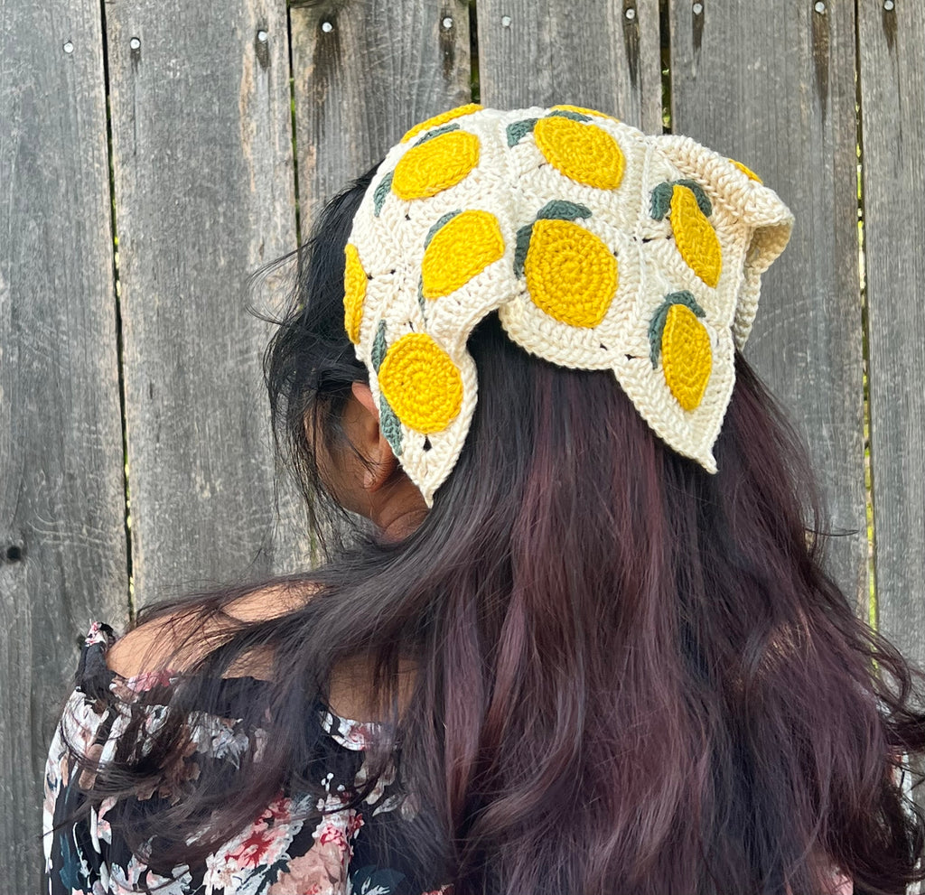 Handmade Crochet Lemon Summer Bandana
