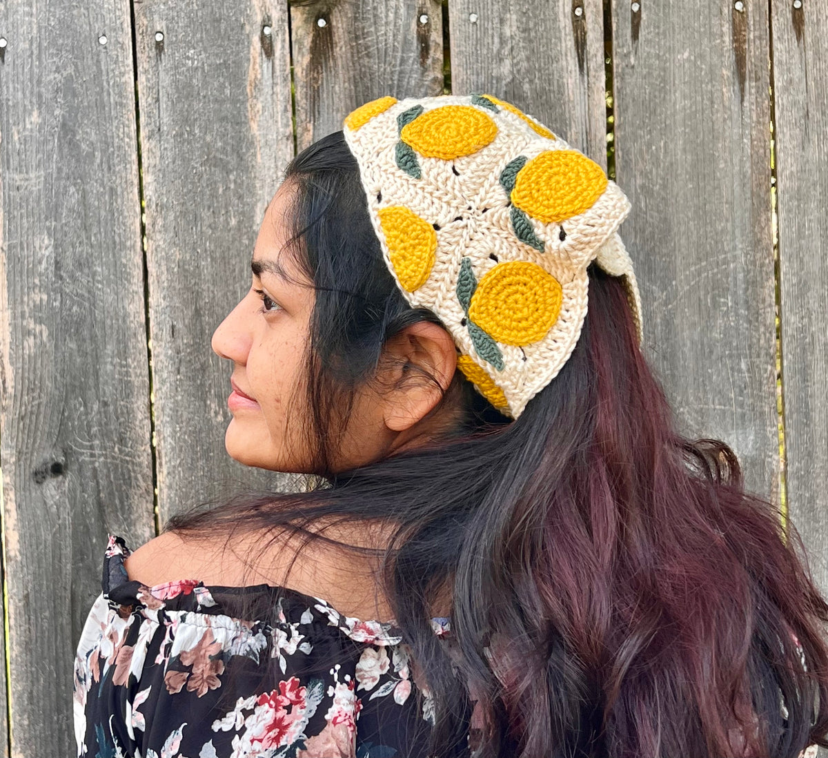 Handmade Crochet Lemon Summer Bandana
