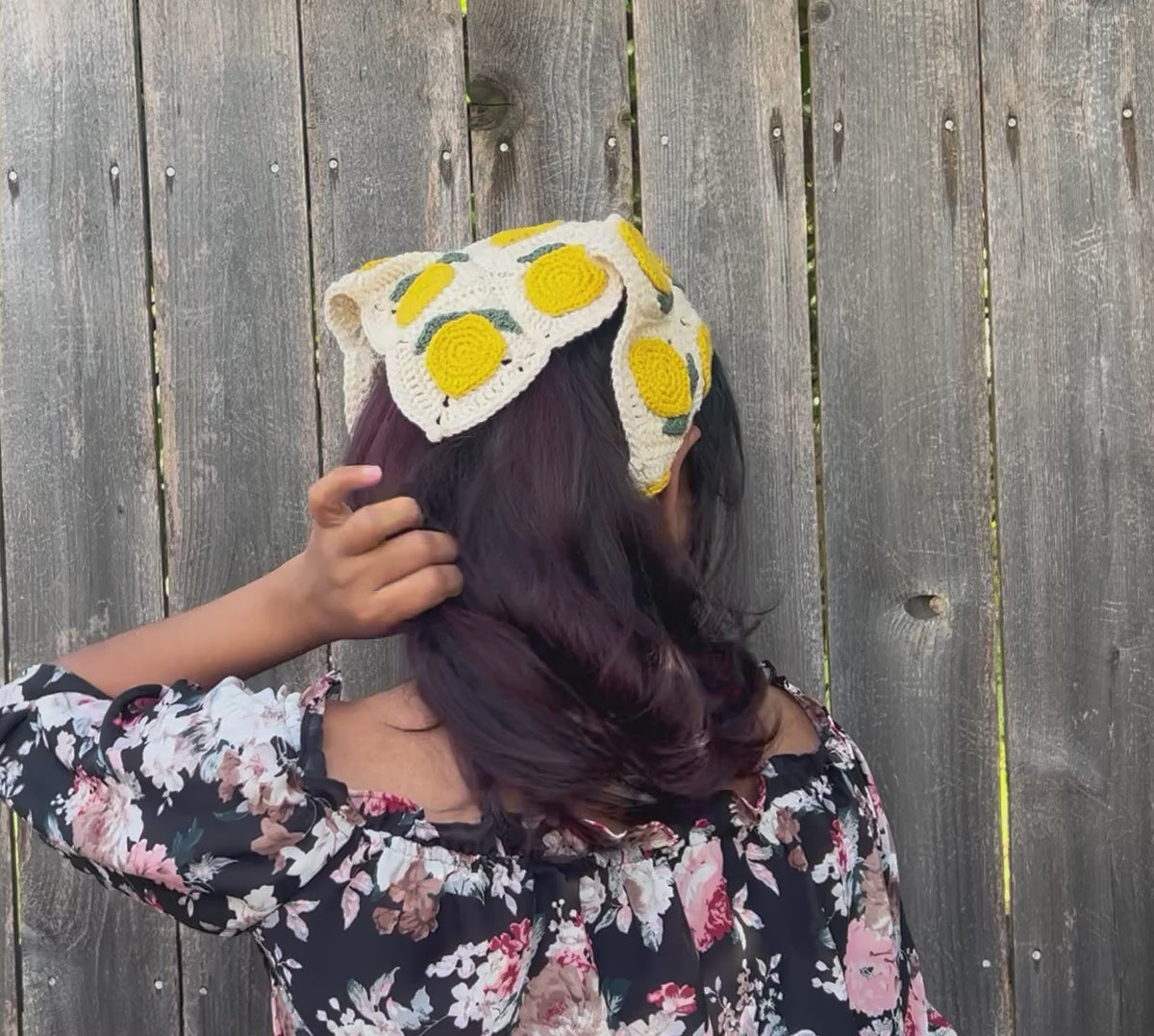 Handmade Crochet Lemon Summer Bandana